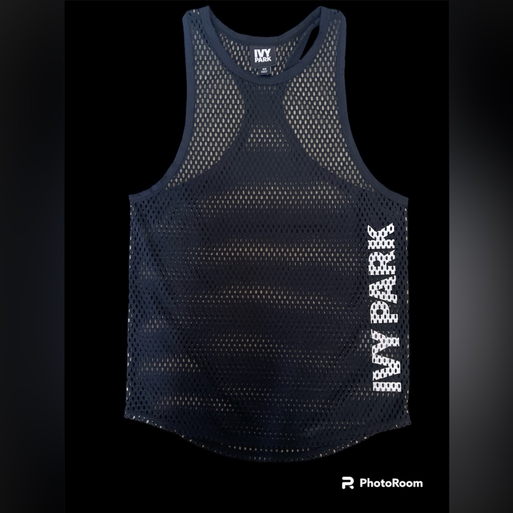 Ivy Park Black Mesh Tank Top Xs (Runs Large)